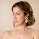 Pendientes Camelia mint3 de Irene Garcia Designer