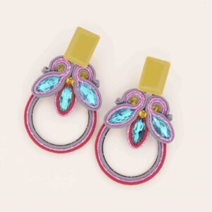 Pendientes Celina turquesa y morado - Imagen 2