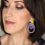 Pendientes Celina turquesa y morado2 de Irene Garcia Designer