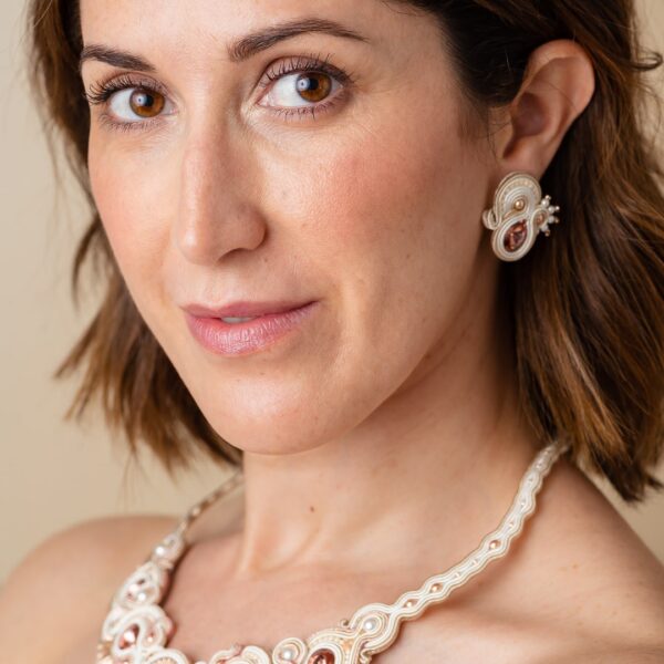 Pendientes Florecer rosa palo5 de Irene Garcia Designer