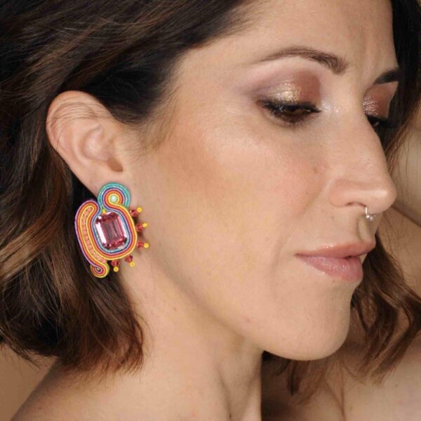 Pendientes Marta rosa de Irene Garcia Designer