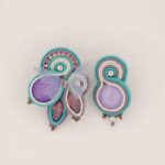 Pendientes Penelope morado y turquesa de Irene Garcia Designer
