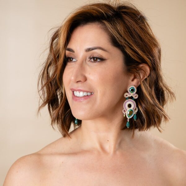 Pendientes Valentina verde2 de Irene Garcia Designer
