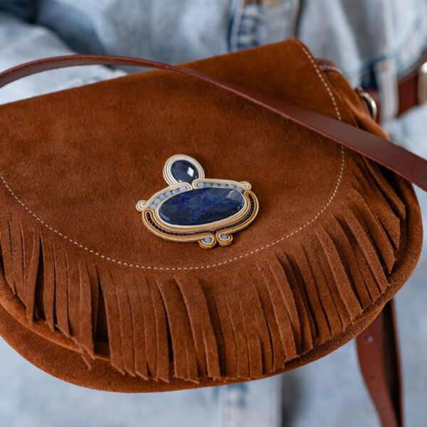Bolso serraje Esther flecos marron2 de Irene Garcia Designer