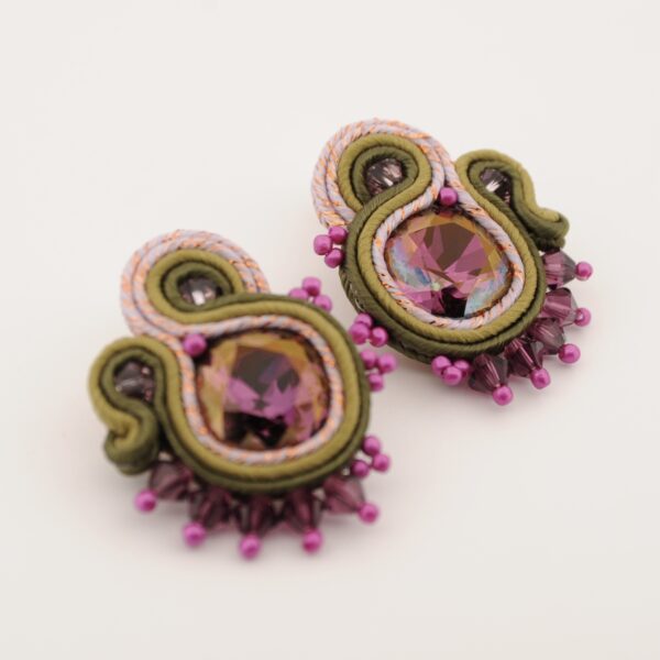 Pendientes María caqui y morado 1 pendientes Maria caqui y morado de Irene Garcia Designer