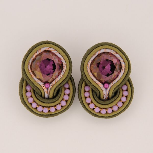 pendientes Olalla caqui y morado de Irene Garcia Designer