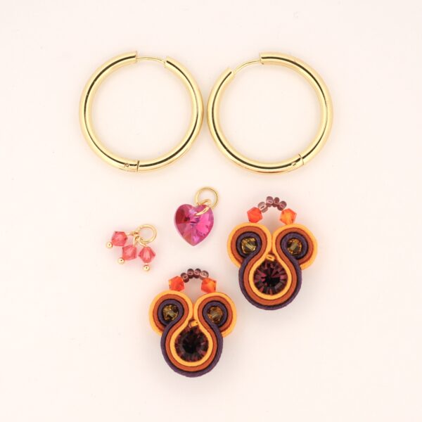 Pendientes Casiopea morado3 de Irene Garcia Designer