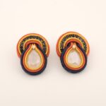 Pendientes Olalla marino y terracota de Irene Garcia Designer
