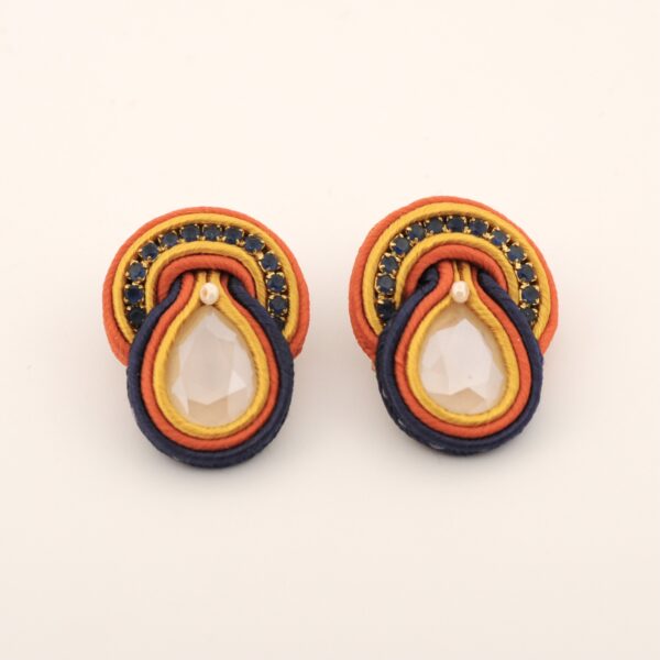 Pendientes Olalla marino y terracota de Irene Garcia Designer